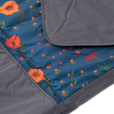Little Unicorn&reg; Midnight Poppy Outdoor Blanket in Blue/Red. View a larger version of this product image.