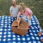 Alternate image 3 for Little Unicorn&reg; Navy Plaid Outdoor Blanket in Navy/White