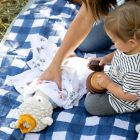 Alternate image 4 for Little Unicorn&reg; Navy Plaid Outdoor Blanket in Navy/White