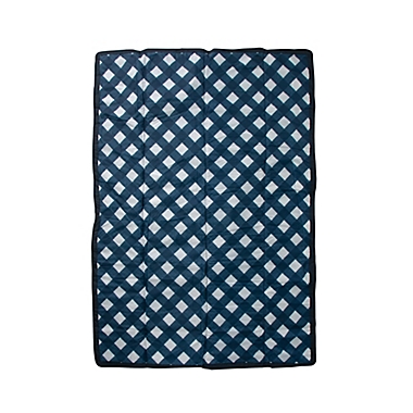 Little Unicorn&reg; Navy Plaid 5&#39; x 7&#39; Outdoor Blanket in Navy/White. View a larger version of this product image.