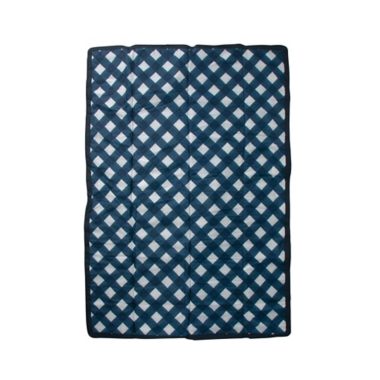 Little Unicorn&reg; Navy Plaid 5' x 7' Outdoor Blanket in Navy/White. View a larger version of this product image.