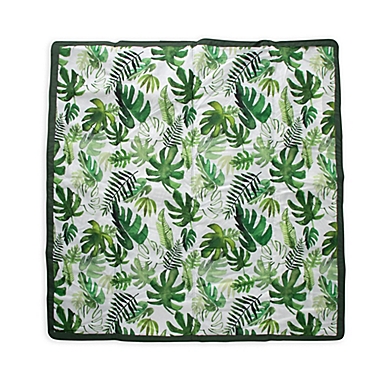 Little Unicorn 5&#39; x 5&#39; Tropical Outdoor Blanket in Green/White. View a larger version of this product image.