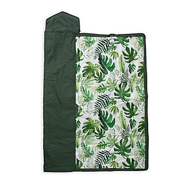 Little Unicorn&reg; Tropical 5&#39; x 5&#39; Outdoor Blanket in Green/White. View a larger version of this product image.