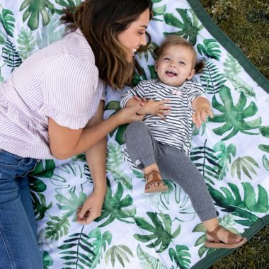 Little Unicorn&reg; Tropical Outdoor Blanket in Green/White. View a larger version of this product image.