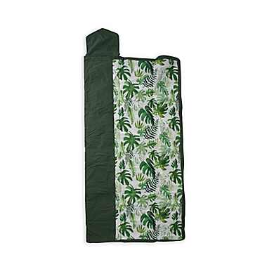Little Unicorn&reg; Tropical 5&#39; x 7&#39; Outdoor Blanket in Green/White. View a larger version of this product image.