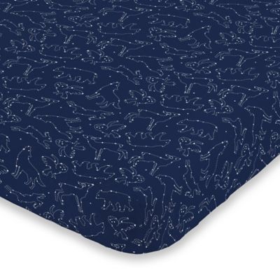 navy blue fitted crib sheet