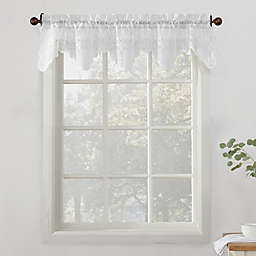 No.918® Alison Lace Scalloped Sheer 14-Inch Valance Pair in White