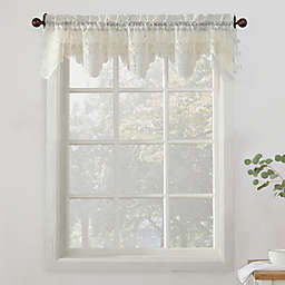 No.918® Alison Lace Scalloped Sheer 14-Inch Valance Pair in Ivory