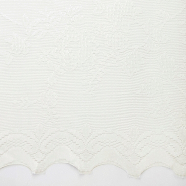 No.918&reg; Alison Lace Scalloped Sheer 14-Inch Valance Pair in Ivory. View a larger version of this product image.