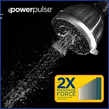 Waterpik&reg; PowerPulse Shower Head (Fixed) in Brushed Nickel. View a larger version of this product image.