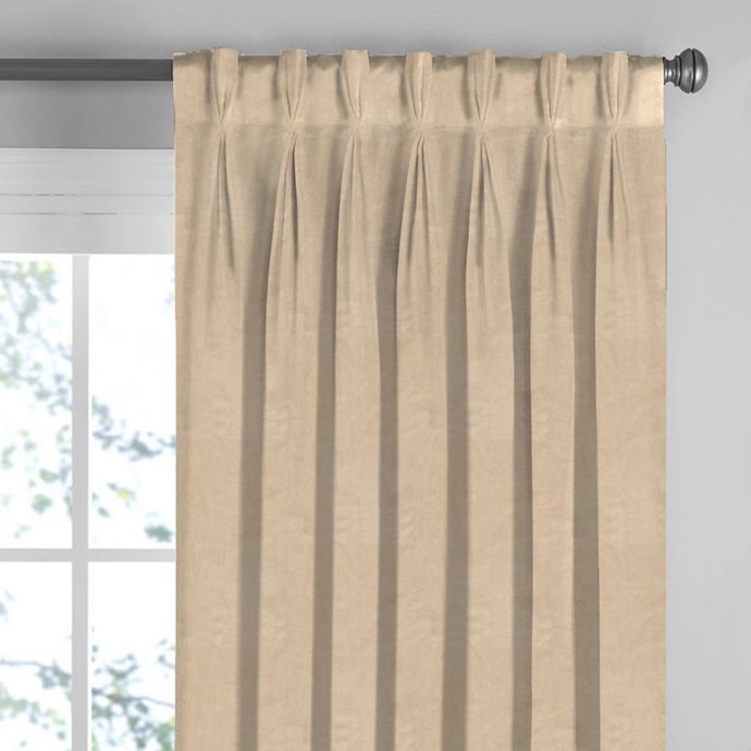 Faux Suede Pinch Pleat Room Darkening Window Curtain Panel Bed