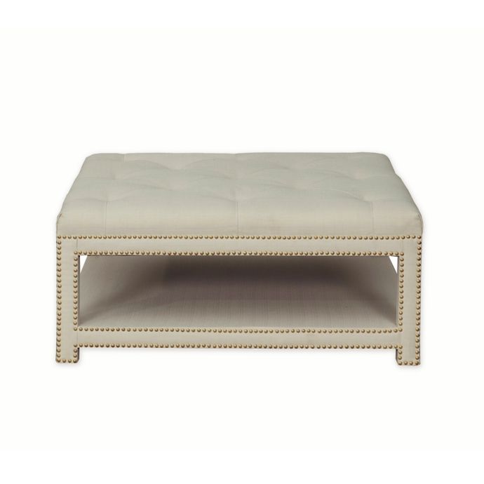 Chic Home C Quinn Upholstered Ottoman Coffee Table In Beige Bed Bath Beyond