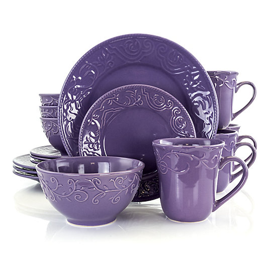 Alternate image 1 for Elama Lavender Fields 16-Piece Dinnerware Set