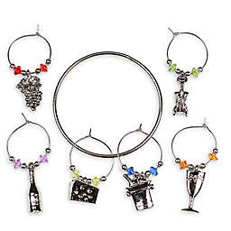 Prodyne Party Time 6-Piece Drink Charm Set in Silver