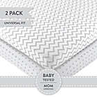 Alternate image 0 for Ely&#39;s &amp; Co. Cotton Pack N&#39; Play Portable Crib Sheets in Light Grey (2 Pack)