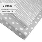 Alternate image 0 for Ely&#39;s &amp; Co. Cotton Pack N&#39; Play Portable Crib Sheets in Grey (2 Pack)