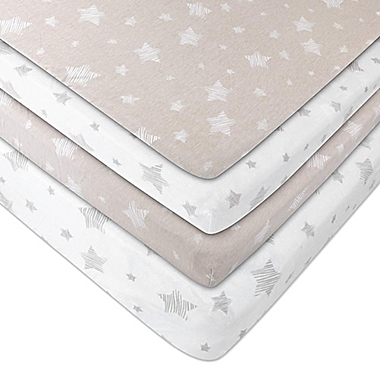 Ely&#39;s &amp; Co. Cotton Pack N&#39; Play Portable Crib Sheets in Tan (2 Pack). View a larger version of this product image.