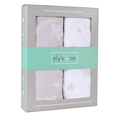 Ely&#39;s &amp; Co. Cotton Pack N&#39; Play Portable Crib Sheets (2 Pack). View a larger version of this product image.