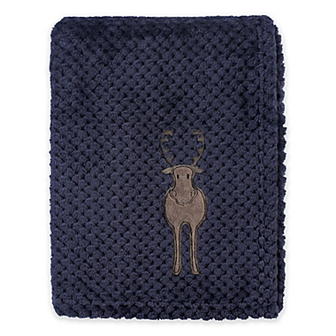 Hudson Baby&reg; Plush Waffle Toddler Blanket in Blue Moose. View a larger version of this product image.