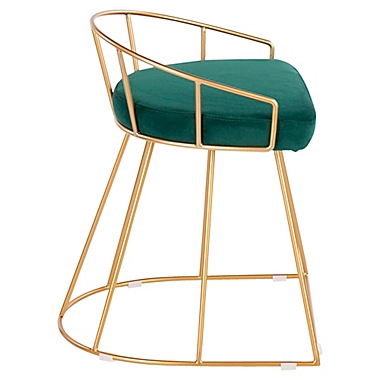 LumiSource&reg; Canary Vanity Stool in Green. View a larger version of this product image.