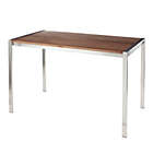Alternate image 2 for LumiSource&reg; Fuji Stainless Steel Dining Table with Walnut Wood Top