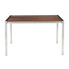 Alternate image 3 for LumiSource&reg; Fuji Stainless Steel Dining Table with Walnut Wood Top