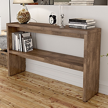 Midtown Concept&trade; Mid-Century 2-Shelf Console Table in Brown. View a larger version of this product image.