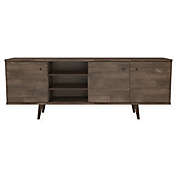 Midtown Concept Mid-Century 3-Cabinet TV Stand in Brown