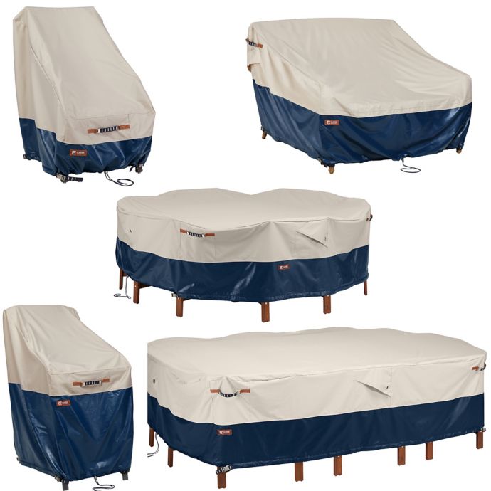 Classic Accessories Mainland Patio Furniture Cover Collection In Fog Navy Bed Bath Beyond