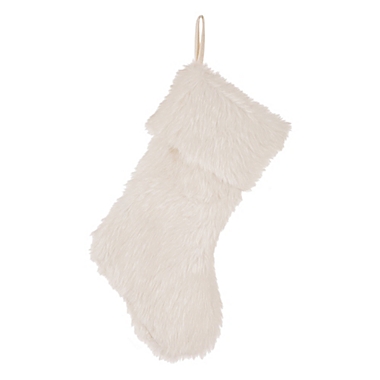Glitzhome 21-Inch Plush Christmas Stocking in White. View a larger version of this product image.