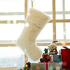 Alternate image 1 for Glitzhome 21-Inch Plush Christmas Stocking in White