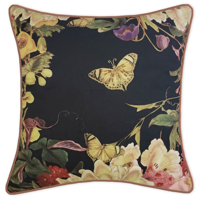 New York Botanical Garden Floral Butterfly Square Throw Pillow