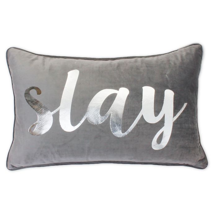 Thro By Marlo Lorenz Suzy Slay Oblong Throw Pillow In Silver