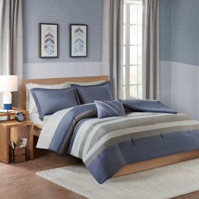 Blue Details about   Intelligent Design Paul 4 Piece Comforter Set Twin/Twin X-Large 