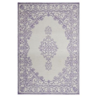 grey and white nursery rug