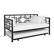 EveryRoom Gia Metal Daybed with Twin Trundle in Black