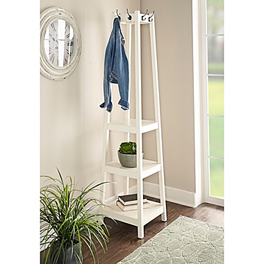 Stillwell 8-Hook Free-Standing Coat Rack in White. View a larger version of this product image.