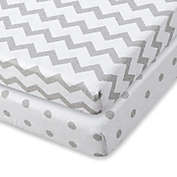 Ely&#39;s &amp; Co.&reg; 2-Pack Waterproof Cotton Playard Sheet Set in Grey