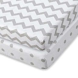 Ely's & Co.® 2-Pack Waterproof Cotton Playard Sheet Set in Grey