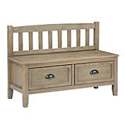 Simpli Home Burlington Solid Wood Entryway Storage Bench with Drawers