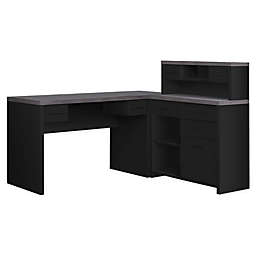 Monarch Specialties Left/Right Facing Computer Desk in Black/Grey