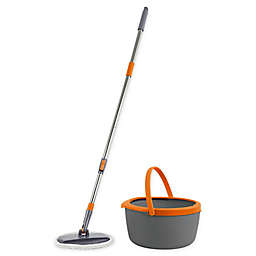 Casabella&reg; Compact Spin Cycle Mop with Bucket Set in Graphite/Orange