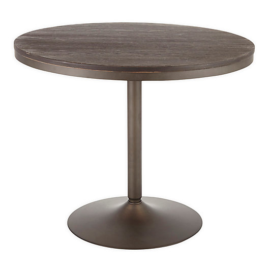 Round Bamboo Steel Dining Table, Round Pedestal Tables 36 Inches