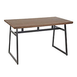 LumiSource Geo Rectangular Bamboo/Steel Dining Table