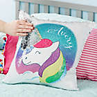 Alternate image 1 for Unicorn Sequin Personalized Throw Pillow