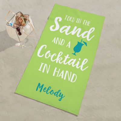 Toes in the Sand Personalized Beach Towel