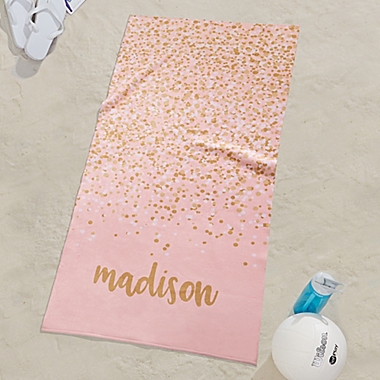 Sparkling Name Personalized Beach Towel. View a larger version of this product image.
