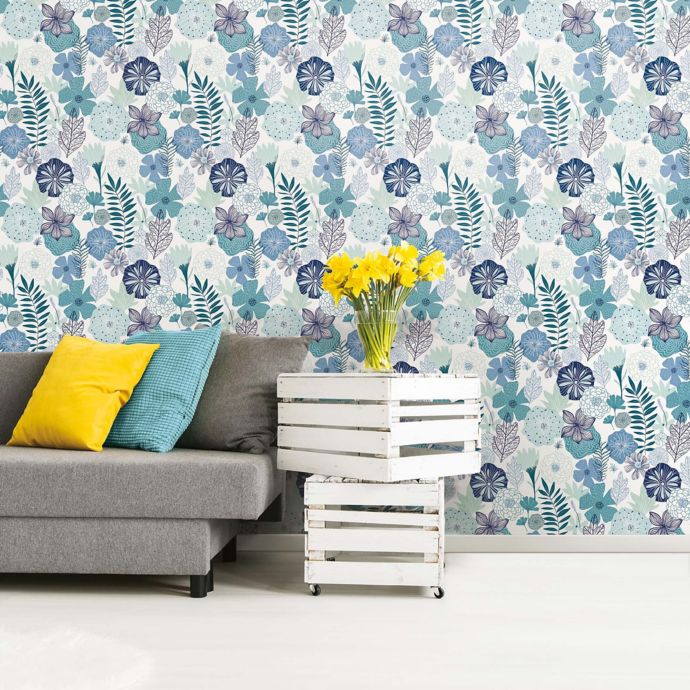 Roommates® Perennial Blooms Vinyl Peel & Stick Wallpaper | Bed Bath & Beyond