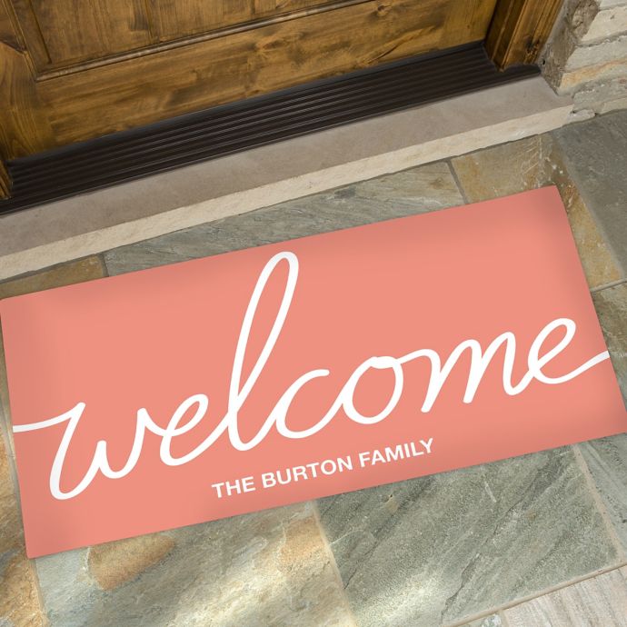 Hello Welcome Personalized Oversized Doormat Bed Bath Beyond
