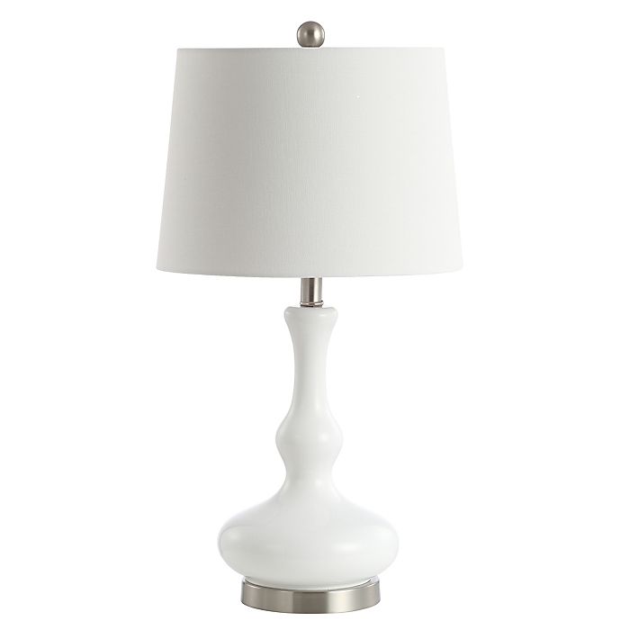 Safavieh Kellen Table Lamp In White, Fabric Lamp Shades For Table Lamps